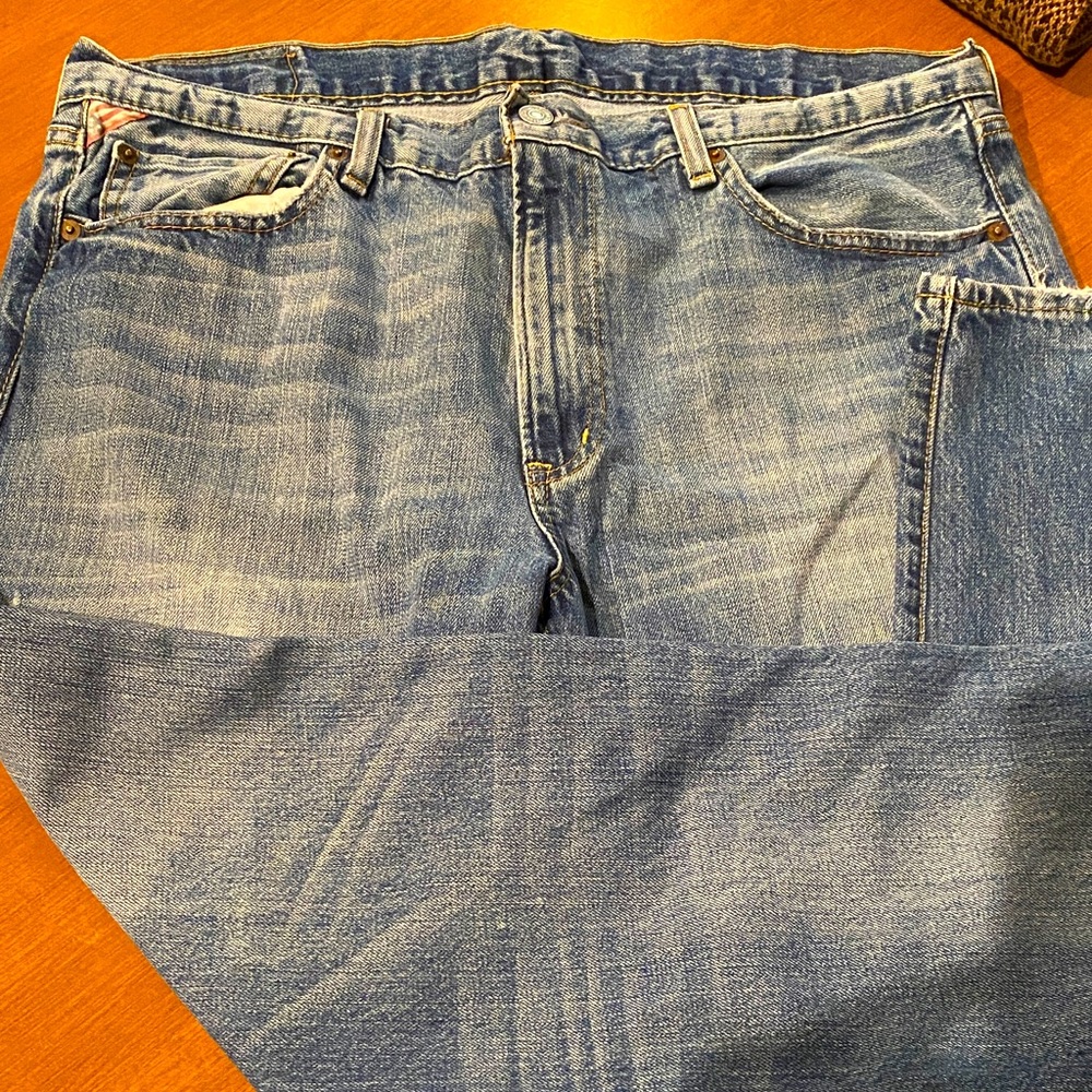 Ralph Lauren Men’s Denim Jeans 36x30 Blue Distressed American Flag (P504)